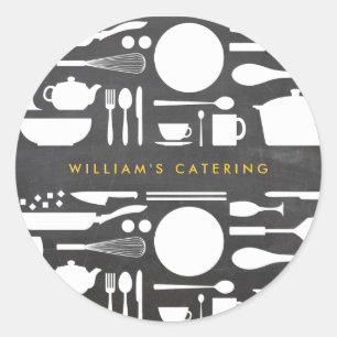 Keuken Collage op Chalkboard Achtergrond Sticker