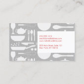 Keuken Collage op Grijs voor Chef, Catering Visitekaartje (Achterkant)