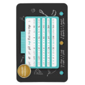 KEUKEN CONVERSIE GRAFIEK - VLOEIBARE MATEN. BAKKEN MAGNEET (Verticaal)