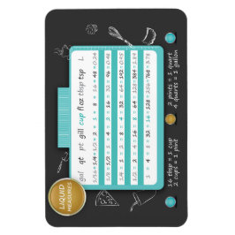 KEUKEN CONVERSIE GRAFIEK - VLOEIBARE MATEN. BAKKEN MAGNEET