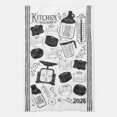 Keuken Conversies 2026 Kalender Theedoek (Verticaal)