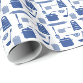 Keuken Cook Restaurant Chef Pastry Baker Blue Cadeaupapier (Rol Hoek)