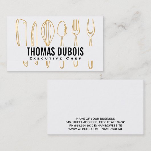 Keuken Culinair gereedschap Visitekaartje (Voorkant / Achterkant)
