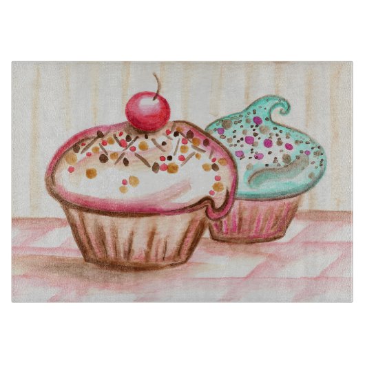Keuken Cupcake Gift Snijplank (Voorkant)