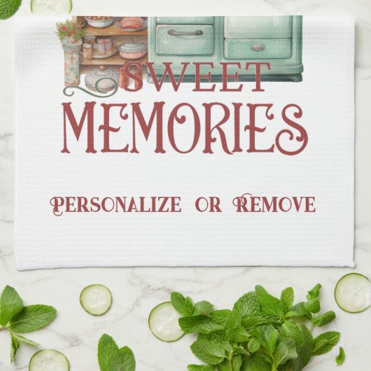 keuken decor bakken zoete herinneringen theedoek (Gevouwen)