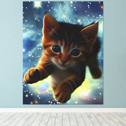 Keuken die in de ruimte lopen canvas afdruk (Insitu (Houten vloer))