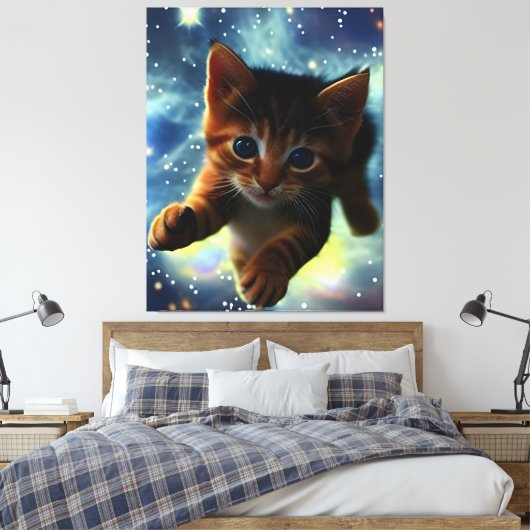 Keuken die in de ruimte lopen canvas afdruk (Insitu (Slaapkamer))