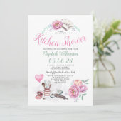 Keuken Douche - Bloemen Vrijgezellenfeest Kaart (Staand voorkant)