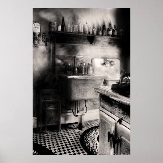 Keuken - Een oude keuken Poster (Voorkant)
