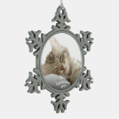 Keuken eerste Kerstmis met naam + jaar Tin Sneeuwvlok Ornament (Links)