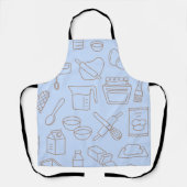 Keuken Eetkok Kookgerei Bakker Blauw Schort (Voorkant)