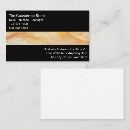 Keuken en bad remodeling werkbladen visitekaartje (Voorkant / Achterkant)