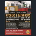 Keuken- en badkamerontwerp, keuken- en badkamer flyer<br><div class="desc">Keuken- en badkamerontwerp,  Keuken-/Bathroom Fitter Company Adverteren Flyer door de Visitekaartje winkel.</div>