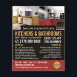 Keuken- en badkamerontwerp, keuken- en badkamer flyer<br><div class="desc">Keuken- en badkamerontwerp,  Keuken-/Bathroom Fitter Company Adverteren Flyer door de Visitekaartje winkel.</div>
