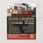 Keuken- en badkamerontwerp, keuken- en badkamer flyer<br><div class="desc">Keuken- en badkamerontwerp,  Keuken-/Bathroom Fitter Company Adverteren Flyer door de Visitekaartje winkel.</div>