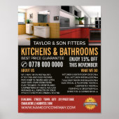 Keuken- en badkamerontwerp, keuken- en badkamer poster (Voorkant)