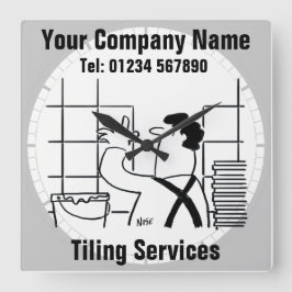 Keuken- en badkamerwand of drijvende vloer vierkante klok