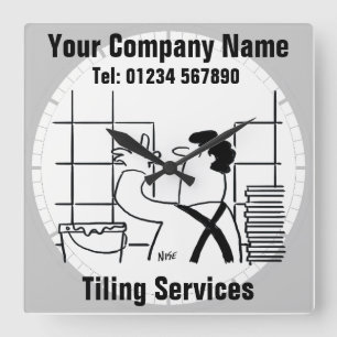 Keuken- en badkamerwand of drijvende vloer vierkante klok