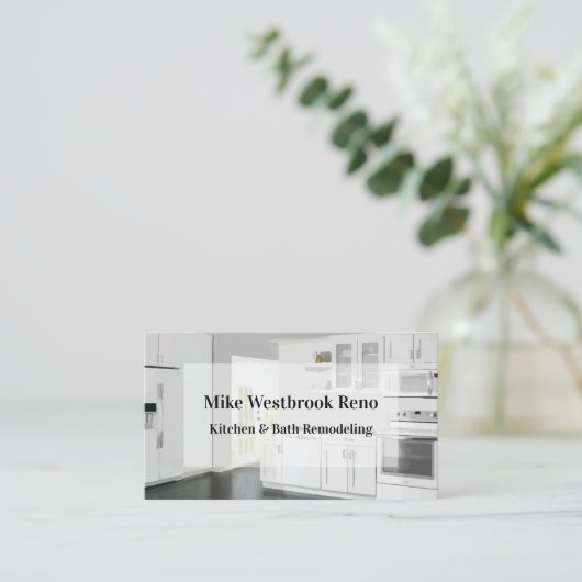 Keuken- en badverbouwing visitekaartje (Staand voorkant)