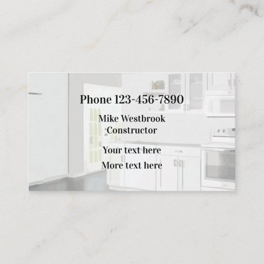 Keuken- en badverbouwing visitekaartje (Achterkant)