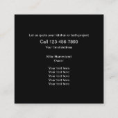 Keuken- en badverwijdering vierkante visitekaartje (Achterkant)