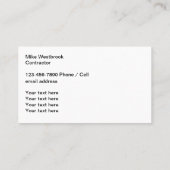 Keuken- en badverwijderingsdienst visitekaartje (Achterkant)