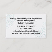 keuken- en keukenchef-kok- en keukengerei visitekaartje (Achterkant)