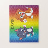Keuken en puppy regenboogpuzzel op maat gemaakt. legpuzzel (Verticaal)