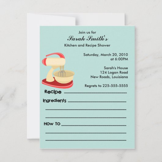 Keuken en Recept Shower (Voorkant)