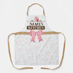Keuken en waterverf Roze cupcake met eigen naam Schort