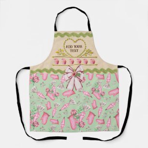 Keuken en waterverf Roze cupcake met eigen naam Schort