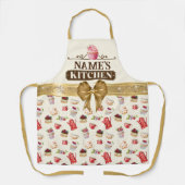 Keuken en waterverf van de benaming Roze cupcake Schort (Voorkant)