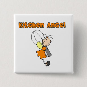 Keuken Engel T-shirts en Cadeaus Vierkante Button 5,1 Cm