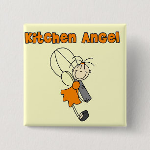 Keuken Engel T-shirts en Cadeaus Vierkante Button 5,1 Cm