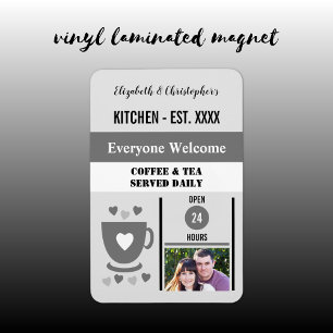Keuken est jaar koffie thee grijs foto magneet