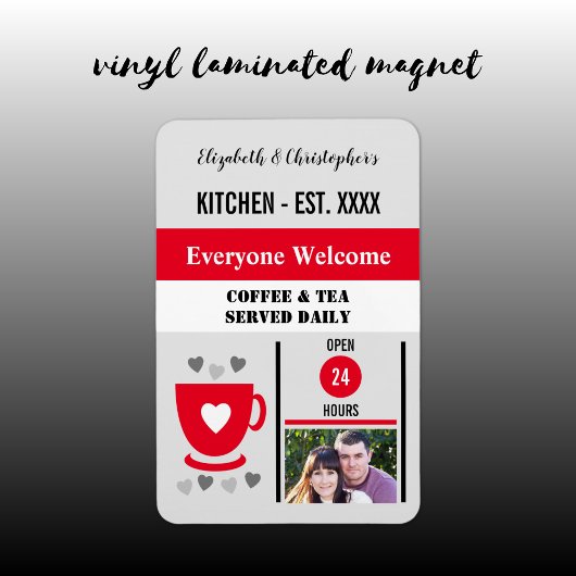 Keuken est jaar koffie thee rode foto magneet