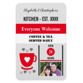 Keuken est jaar koffie thee rode foto magneet (Verticaal)