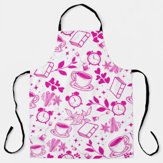 Keuken Eten Leuke Thee Koffie Roze Patroon Schort