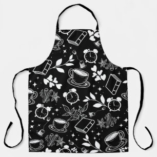 Keuken Eten Leuke Thee Koffie Zwart-wit Schort