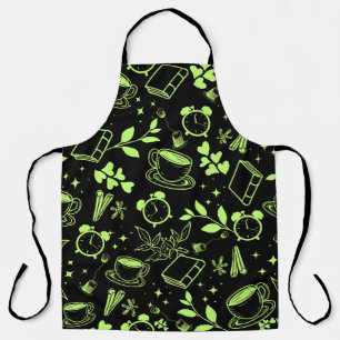 Keuken Eten Leuke Thee Koffieboek Groen Patroon Schort