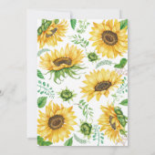 Keuken garde weg bruidsuitnodiging zonnebloem kaart (Achterkant)