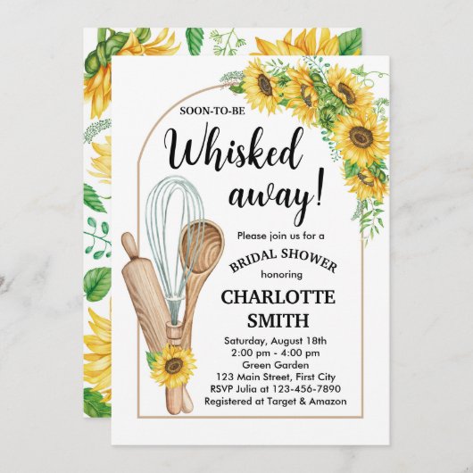 Keuken garde weg bruidsuitnodiging zonnebloem kaart (Voorkant / Achterkant)