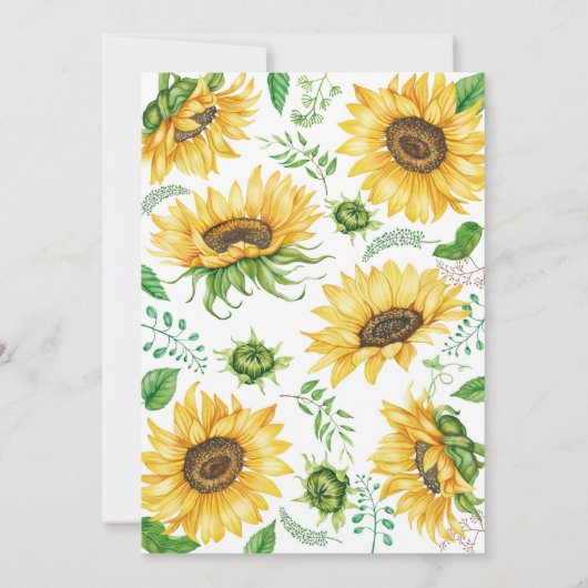 Keuken garde weggenomen bruidsuitnodiging zonneblo kaart (Achterkant)