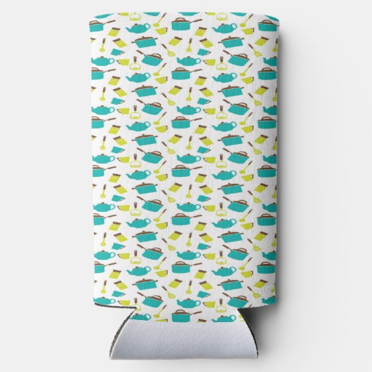 Keuken Gebruiksvoorwerpen patroon wit Seltzer Blikjeskoeler (Achterkant)