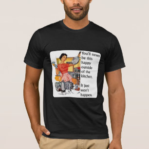 Keuken Gelukkig Grappig T-shirt Humor
