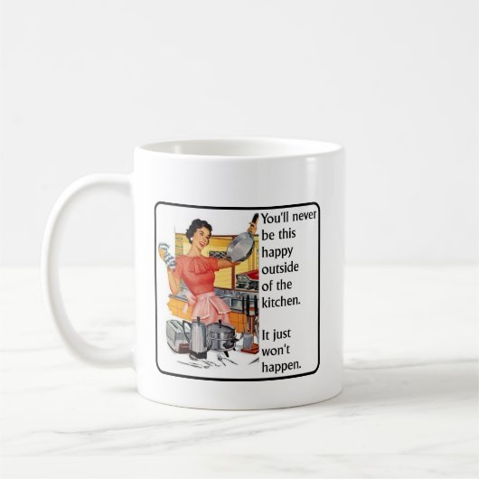 Keuken Gelukkig Grappige Mok Humor (Links)