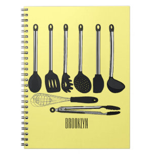 Keuken gereedschap cartoon illustratie notitieboek