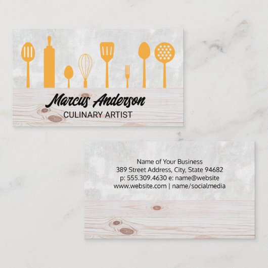 Keuken Gereedschap | Culinair | Chef Visitekaartje (Voorkant / Achterkant)