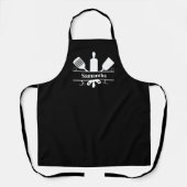 Keuken Gereedschap Monogram Zwart Schort (Voorkant)