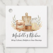 Keuken Gereedschap Waterverf Thuis Catering Produc Bedankjes Labels (Voorkant)